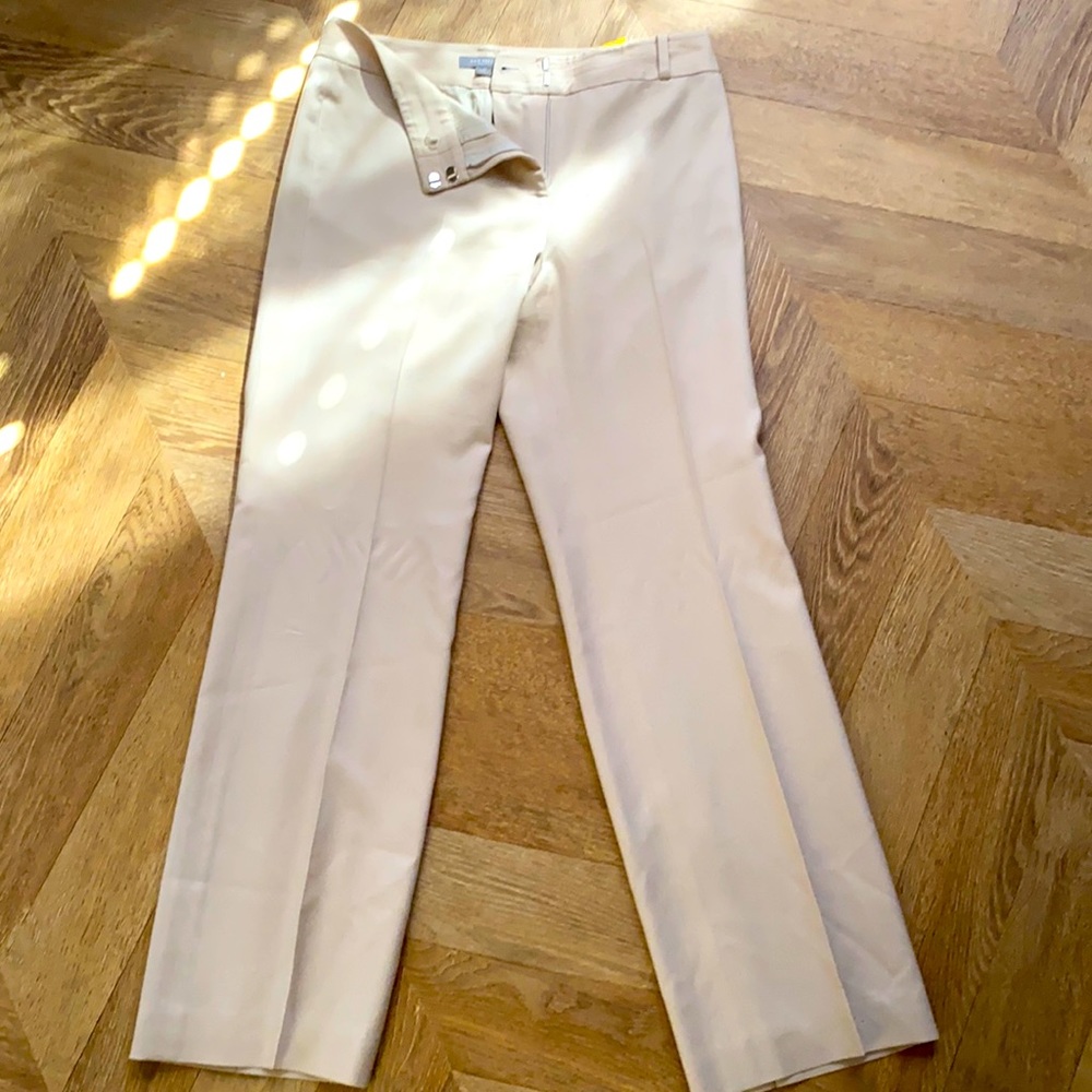 Ann Taylor petite 100% virgin wool beige trousers.